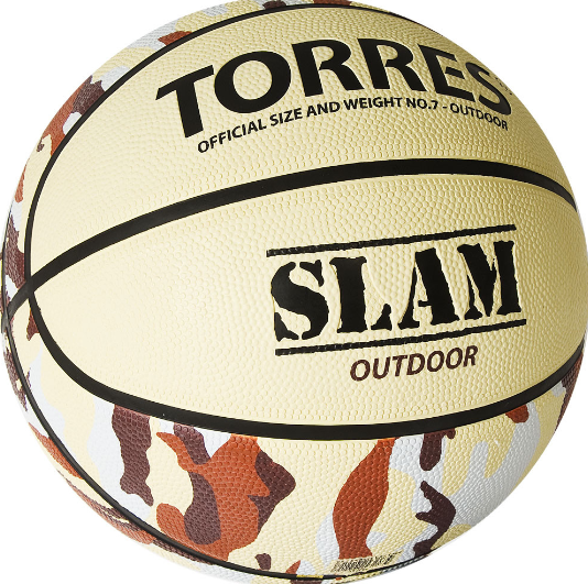 Мяч б.б.TORRES Slam №7, резина,нейлон.корд,бут.кам,B02067