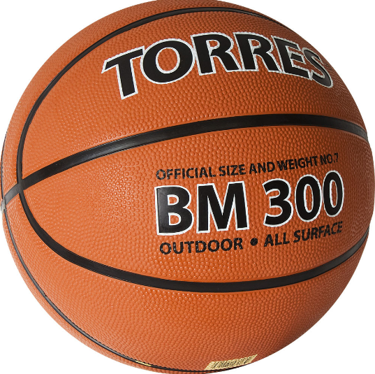 Мяч б.б.TORRES /BM300/ №6, резина,нейлон.корд,бут.кам,B02016
