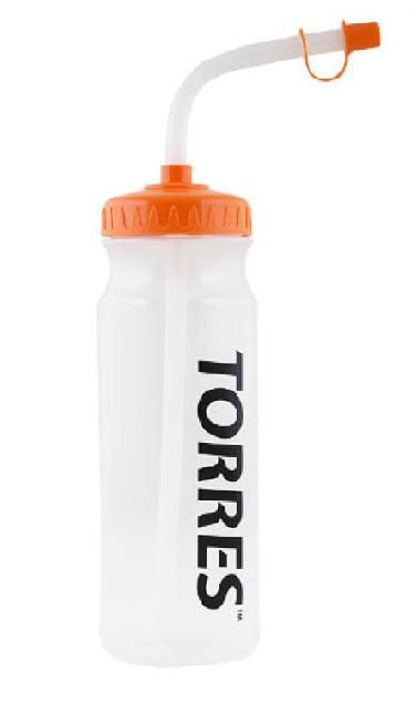 Бутылка для воды "TORRES", арт. SS1029, 750 мл, с трубкой, мягкий пластик, прозрачная
