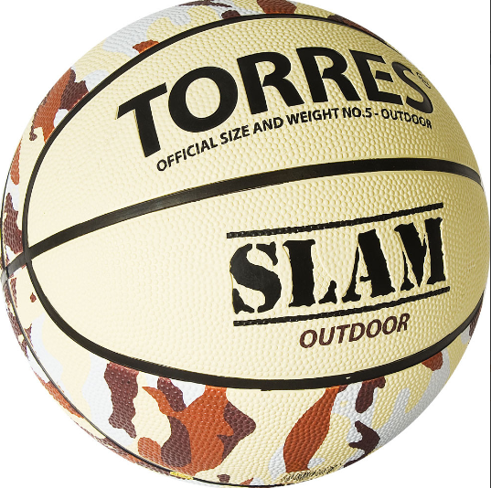 Мяч б.б.TORRES Slam №5, резина,нейлон.корд,бут.кам,B02065