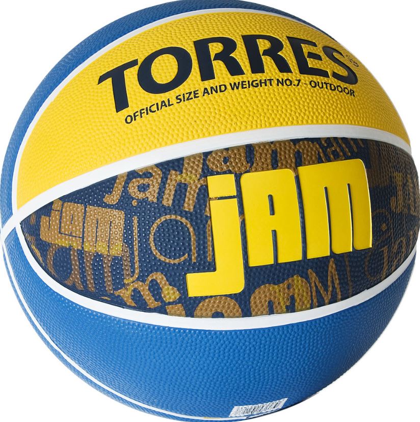 Мяч б.б.TORRES Jam №7, резина,нейлон.корд,бут.кам,B02047