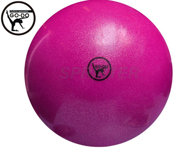 Мяч GO DO для худ. гимнастики 15 см с глитером фиолетовый металлик