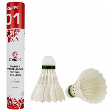 Воланы TORRES 01 перо 12 шт